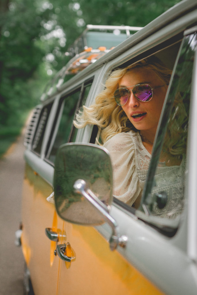 Photo booth bus | west Michigan event | vintage | bohemian wedding | hippie style | 77 Kombi | air cooled | Michigan photographer